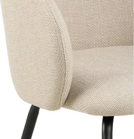 ЦЛЯРА Бежово (тъкан Басэл 24)/черни крака - МОДЕРЕН ТАПИЦИРАН СТОЛ ЛОФТ ЗА ДНЕВНА/ТРАПЕЗАРИЯ/ОФИС