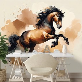 Тапет – Динамичен кафяв кон в движение