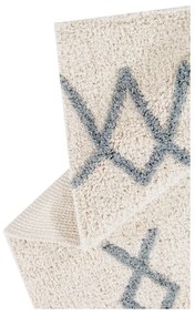 Син и кремав ръчно изработен памучен килим подходящ за пране 120x160 cm Atlas Natural – Lorena Canals