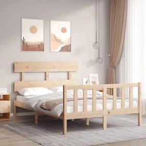 3193241 vidaXL Рамка за легло с табла Small Double масивна дървесина