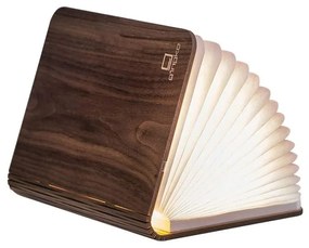 Тъмнокафява голяма настолна лампа с форма на книга от орехово дърво Booklight - Gingko