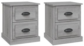 816157 vidaXL Нощни шкафчета, 2 бр, сив сонома, 39x39x47,5см, инженерно дърво
