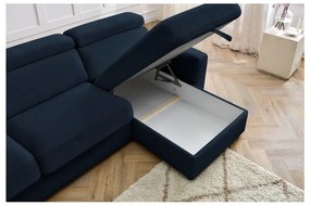 Тъмносин разтегателен ъглов диван (променлив) Monaco – Bobochic Paris