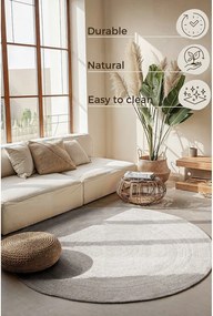 Бял двустранен/ръчно изработен ютен кръгъл килим ø 140 cm Braided – Hanse Home