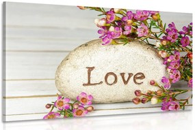 Картина на платно – С надпис на камък Love