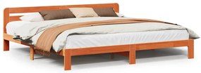 855563 vidaXL Рамка за легло без матрак, восъчнокафяв, 200x200 см, бор масив