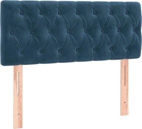 346338 vidaXL Горна табла за легло, тъмносиня, 100x7x78/88 см, кадифе