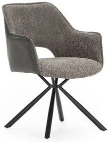 Сиви тапицирани трапезни столове в комплект с подлакътници 2 бр. Mariel – Marckeric