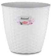 Stefanplast - Кръгла кашпа Natural Line 19 см - бяла