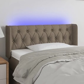 3123558 vidaXL LED горна табла за легло, таупе,93x16x78/88 см, плат