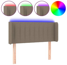 3123468 vidaXL LED горна табла за легло, таупе, 103x16x78/88 см, плат