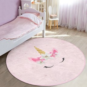 Розов детски килим ø 100 cm Comfort - Mila Home