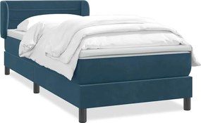3317593 vidaXL Боксспринг легло с матрак, тъмносиньо, 80x210 cm, кадифе