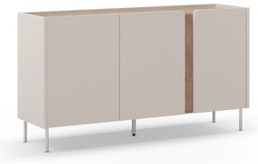 Кремаво-естествен скрин от декор от дъб 150x82,5x40,5 cm Lucile – Marckeric