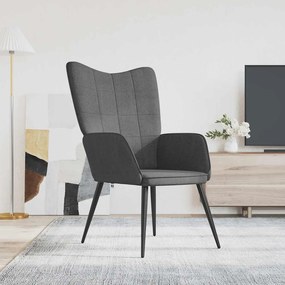 327942 vidaXL Релаксиращ стол, тъмносив, плат