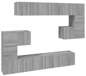 3120306 vidaXL Комплект ТВ шкафове от 10 части, сив сонома, инженерно дърво