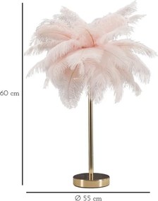 Розова/златистa настолна лампа (височина 55 cm) Palm Pink – Mauro Ferretti