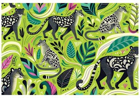 Самозалепващ тапет – Леопарди в тропическа джунгла