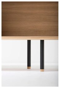 Черна/естествена маса за телевизор от масивен дъб 180x64 cm Fina – Gazzda