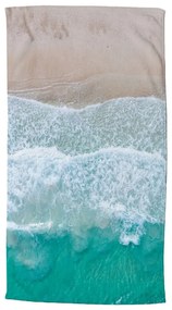 Бежово-тюркоазена плажна кърпа 100x180 cm - Good Morning