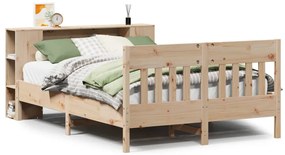 3323185 vidaXL Легло с етажерка за книги, без матрак, 120x200 см, бор масив