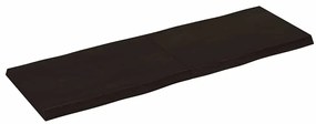 364022 vidaXL Плот за маса тъмнокафяв 120x40x(2-4) см обработен масивен дъб