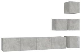 3114577 vidaXL ТВ шкафове за стенен монтаж, Бетонно сиво, инженерно дърво
