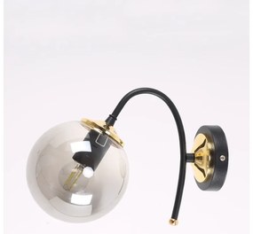 Черно-сива стенна лампа ø 15 cm Yoyo - Squid Lighting