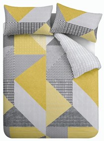 Жълто-сиво спално бельо 200x200 cm Larsson Geo - Catherine Lansfield