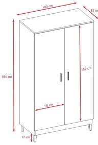 Гардероб Kubi - бял