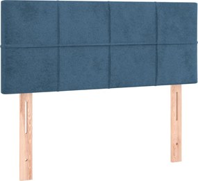 346016 vidaXL Горна табла за легло, тъмносиня, 80x5x78/88 см, кадифе