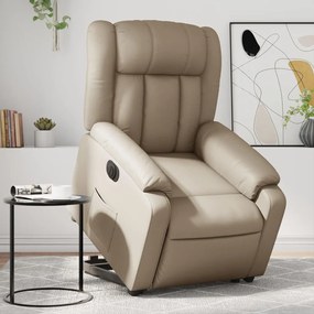 3205284 vidaXL Електрически изправящ реклайнер стол, капучино, изкуствена кожа