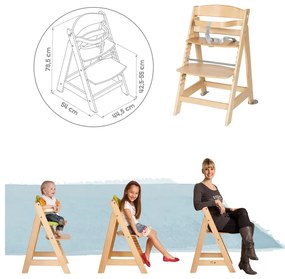 Стол за хранене в светлосив и естествен цвят Style Born Up 2in1 – Roba