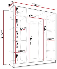 Гардероб Santi 4-врати -Gkri-Xryso