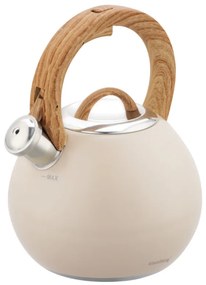 Свирещ чайник Klausberg KB 7956, 3l, Термоизолирана дръжка, Многослойно дъно, Индукция, Бежов
