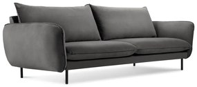 Тъмносив диван от кадифе , 230 см Vienna - Cosmopolitan Design