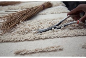 Светлосив и кремав ръчно изработен памучен килим подходящ за пране 170x240 cm Air Natural – Lorena Canals