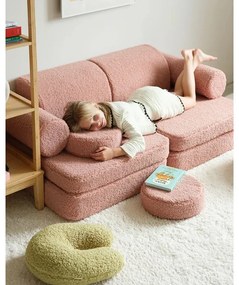 Зелена детска възглавница за диван от букле U – Wigiwama