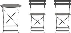 Антрацитен стоманен градински комплект за хранене за 2 Austin – Bizzotto