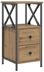 857252 vidaXL Нощно шкафче Artisan Oak 34x35,5x70 cm Инженерна дървесина