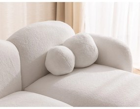 Кремав ъглов диван от прежда с примки от букле (десен ъгъл) Orbit – Ropez