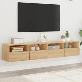 836873 vidaXL Стенни ТB шкафове 2 бр сонома дъб 80x30x30 см инженерно дърво