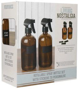 Комплект от 2 спрей бутилки за почистващи препарати Living Nostalgia - Kitchen Craft