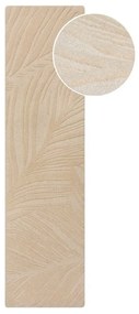 Бежов вълнен килим 60x230 cm Lino Leaf - Flair Rugs