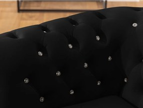 Черен кадифен разтегателен диван 148 cm York Blik – Ropez