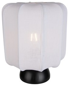 Japandi настолна лампа черна с бял абажур - Nori