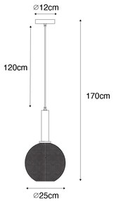 Дизайнерски висящ аплик черен с опушено стъкло - Chico
