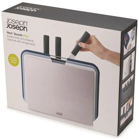 Комплект от 3 дъски за рязане и ножове с поставка Nest Plus - Joseph Joseph