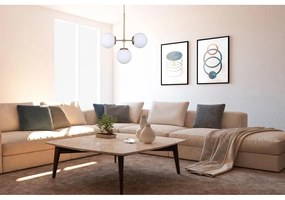 Висяща лампа със стъклен абажур в златисто и бяло ø 15 cm Seagull - Squid Lighting