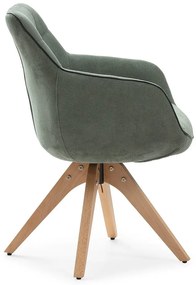 Зелени тапицирани трапезни столове в комплект с подлакътници 2 бр. Donatelo – Marckeric